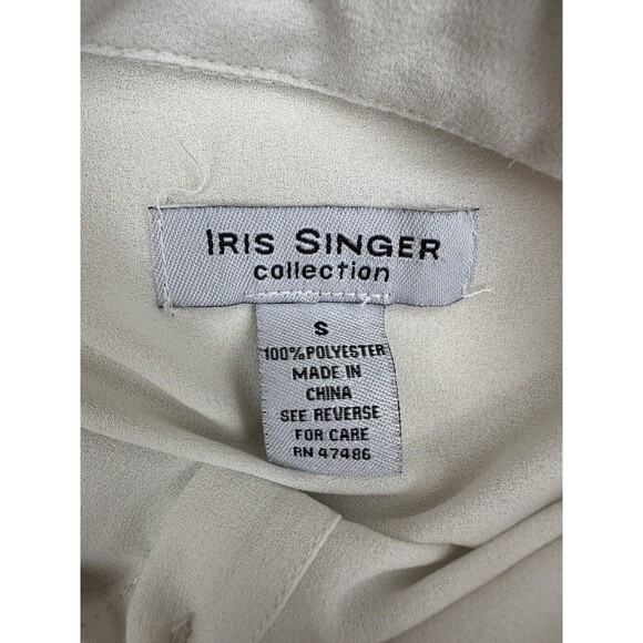 IRIS SINGER Womens Size S Sheer White‎ Button Up Shirt Long Sleeve Collared - Picture 5 of 7